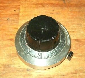 Duodial 15 Turn Potentiometer Dial Beckman Helipot 1 7/8&#034; Black Silver Model RB