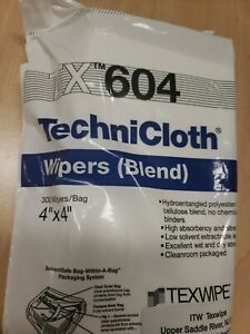 1200 TX604 TEXWIPE TechniCloth 4x4&#034; Wipers Hydroentangled polyester/cellulose