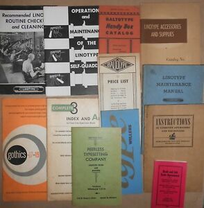 Vintage Lot of Printing Books and Brochures - Linotype, Typeface