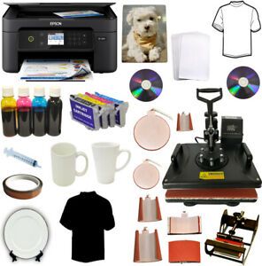 New 8in1Heat Press,Wireless Printer,Sublimation Ink,T-shirts,Mug,Hat,Plate Combo