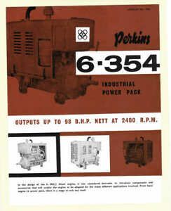 Original c.1960&#039;s Perkins 6.354 Industrial Power Pack Diesel Engine Brochure