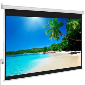 100&#034; 16:9 Material Electric Motorized indoor Projector Screen +Remote