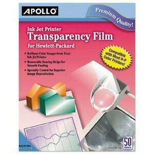 Apollo Inkjet Printer Transparency Film, Clear, 50 Sheets (APOCG7031S)