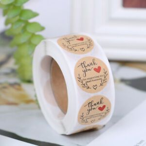 500PCs Handmade Thank You Stickers Paper Seal Labels Round Stationery Decor W&amp;WF