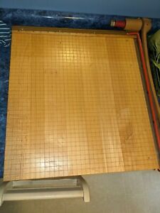 Vintage Ingento 1152B 18&#034; Paper Cutter Maple Cast Iron USA Made Heavy Large Rare
