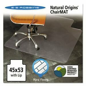 ES Robbins Natural Origins Chair Mat w/ Lip, 53&#034;x45&#034;, Clear (ESR143012)