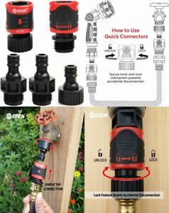 Eden 95210 Premium Garden Hose Fitting Quick Connect with Water Stop 5 pc Set