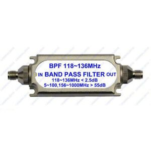 Band Pass Wave Filter BPF118-136MHz SMA Connector Bandpass Filter for Air Band