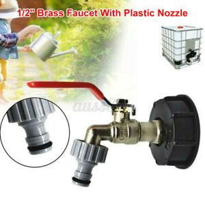 IBC Tote Tank Valve Drain Adapter 1/2&#039;&#039; Garden Hose Tap Faucet Water Connector