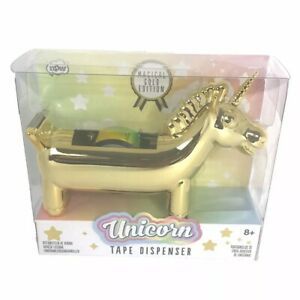 Unicorn Tape Dispenser Home Office College Metallic Magical Gold Edition Rainbow