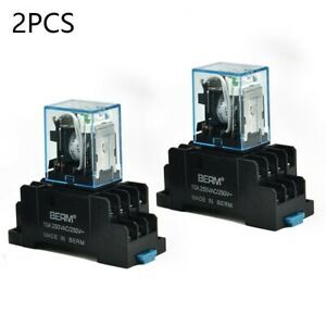 High Quality 2Set MY4NJ HH54P-L MY4N-J 12VDC 14Pin Coil Cube Relay With Base