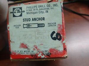 Vintage Box of Red Head 1/4 x 2-1/4 inch Stud-Anchors #60. New old stock. USA