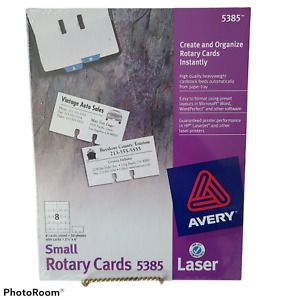 Avery Small Rotary Cards 5385 400 cards 2 1/6 x 4&#034;  8 cards per sheet 50 sheets