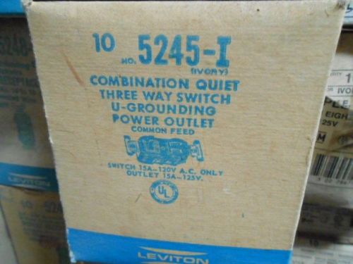 Leviton 5245-i 3-way switch / duplex combination, 15a, ivory - lot of 20 for sale