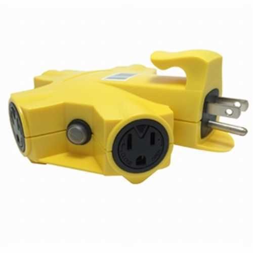 Coleman cable 997362 yellow jackel powerlink 5-outlet adapter for sale