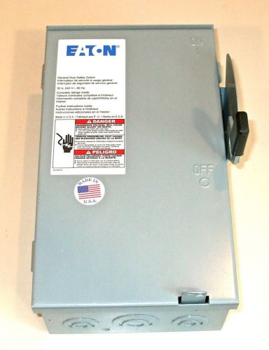 Eaton dg221nrb 30 amp general duty safety switch, fusible for sale