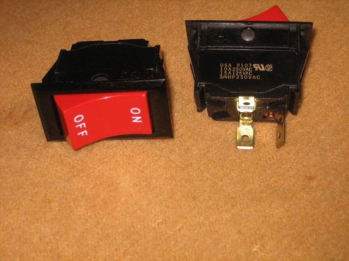Qty 25 eaton on/off red rocker spst switch 125vac 15a 3/4hp for sale
