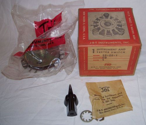 NOS JBT Instrument &amp; Tester Rotary Selector Switch SS-20-1,1 Deck, 20 Positions