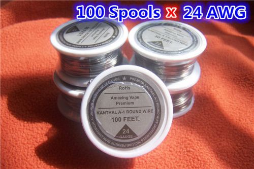 100spools x100 feet kanthal wire 24, a1 round 24 ga awg,(0.51mm) resistance  ! for sale