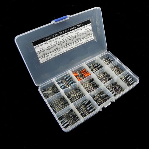 15value 200pcs Electrolytic Capacitor Assortment Box Kit (#088)