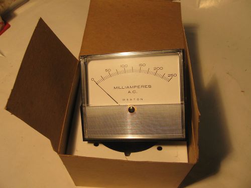 Weston Panel Meter (Pioneer) 0-250 ACmA 2031 (2032 on box) 3&#034; x 3.5&#034;
