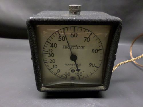 VINTAGE FROSTLINE  FAHRENHEIT TEMPERATURE GAUGE - U.S. GAUGE - WORKING