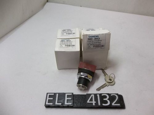 Siemens 3sb03-2mhc4 2 position 30mm selector switch w/ key - lot of 4 (ele4132) for sale