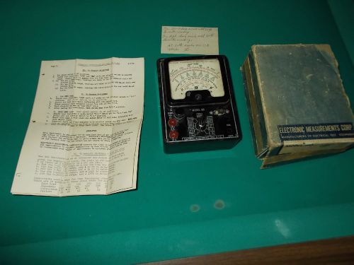 AWESOME!! VTG 1930S 40S BAKELITE ELECTRONIC MEASUREMENTS CORP. METER MODEL 103