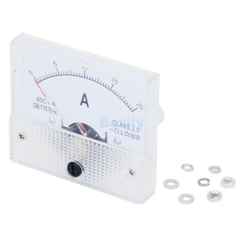 White 0 - 20a analog ampere panel meter current amp new for sale