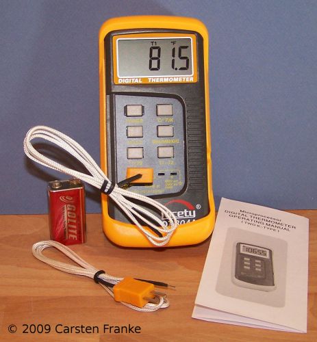 Digital 2 K-Type Thermometer HVAC Sensor Temperature Measurement Bead Probe 804A