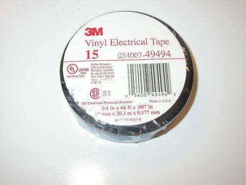 Lot of 70 3M 15 Vinyl Electrical Tapes 19mm X 20m  X 0.177mm ( 3/4&#034; x 66&#039; )