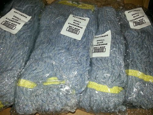 Lot of 12 Blue New Starborne Looped Wet Mops, Small AST12BSPS