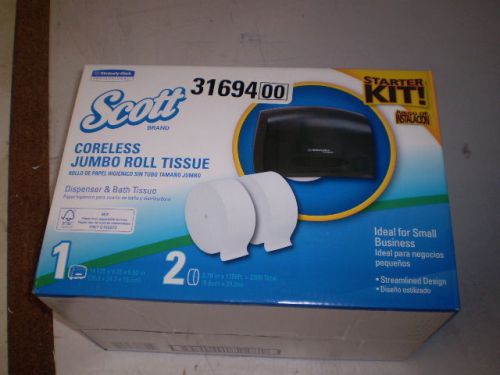 Kimberly-Clark 31694 Scott Coreless JRT Starter Kit, 1 Dispenser/2 Tissue Rolls