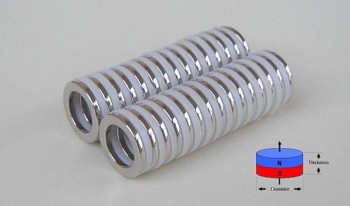 100 pcs of  n52, od9/16&#034; x 3/8&#034;id x1/16&#034;neodymium ring magnets for sale