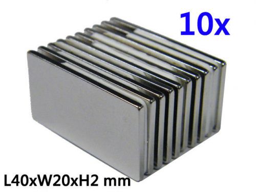 10pcs Super Strong Neodymium Rare Earth N 38 Magnet Nickel Coating H40xL20xH2