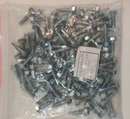 100 HEX SELF TAPPING SCREWS # 14 X 1 washer 3/8&#034; head
