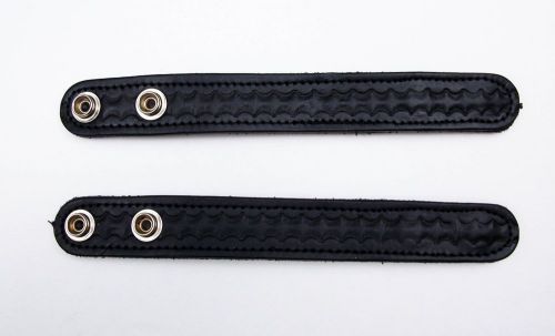 Two Boston Leather 5492 Black Belt Keeper 1&#034; Double Chrome Snaps
