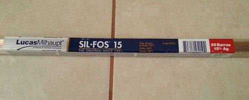 Silver Solder 15% Brazing Rods 1 Lbs NEW 28 rods SIL-FOS 15 Lucas Milhaupt 95150