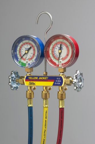 Yellow jacket 42004 series 41 manifold w/ 60&#034; hoses - r-22 / 404a / 410a for sale