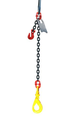 5/16&#034; 5 Foot Grade 80 SOPLSa Single Leg Chain Sling Swivel Positive Locking Hook
