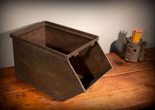 Vintage Industrial Metal Storage Bin Box Organizer Tote Drawer Planter Tray