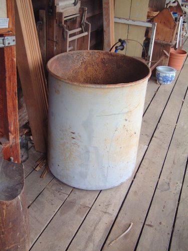 Industrial salvage heavy gauge steel barrel drum, 40 gallon cooler base mold for sale