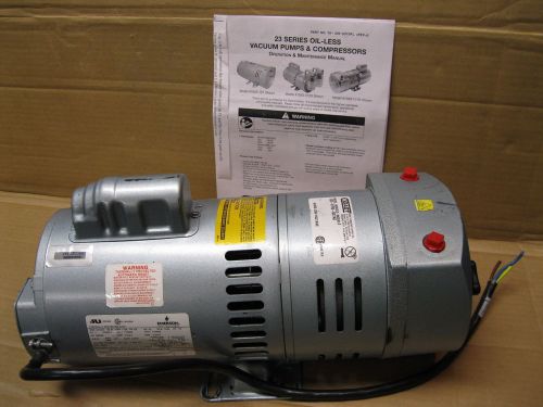 Gast 1/2 HP Vacuum Pump Compressor  Model 1023 Rebuilt w/ warranty 25&#034; Vacuum