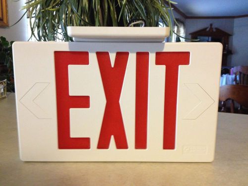 7.5&#034; x 12&#034; LITHONIA LIGHTING EXIT SIGN EMERGENCY WIRED RETAIL MAN CAVE