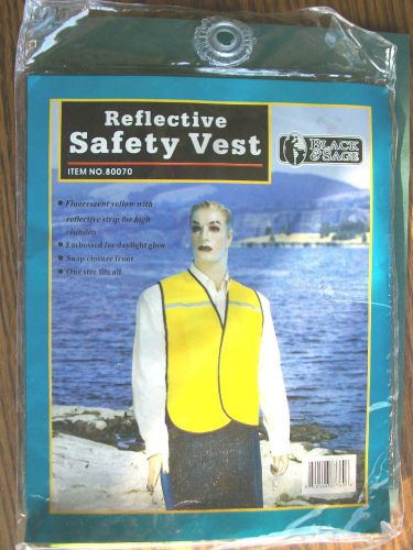 Black &amp; Sage REFLECTIVE SAFETY VEST Fluorescent Yellow High Visibility One Size