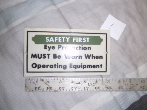 Vintage Safety Sign Eye Protection
