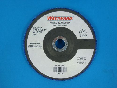 ZIRCONIA FLAP DISC SANDING GRINDING 7&#034; X 7/8&#034;  80 GRIT