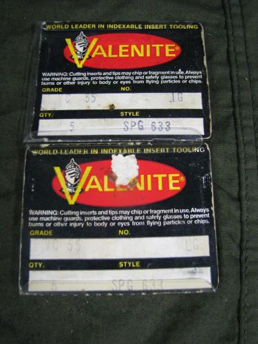 Valenite vc 55   spg 633 carbide inserts (10  pcs) for sale