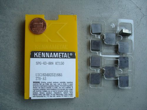 10pcs NEW KENNAMETAL SPG-43-8RW,Grade KT150,CARBIDE INSERTS **FACTORY PACK **