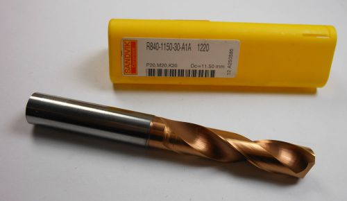 SANDVIK Carbide Coolant Fed Drill 11.50mm R840-1150-30-A1A 1220 &lt;1465A&gt;